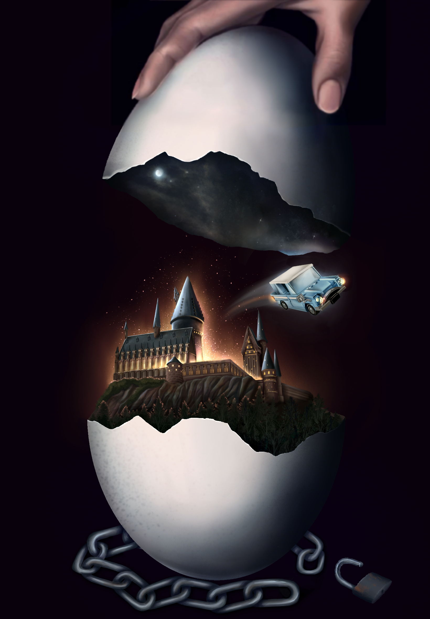 Egg and castle digital art